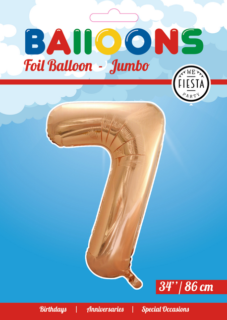 Ballon de baudruche Figure 7 Rose Gold XL 86cm vide