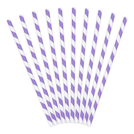 Pailles en papier Lilas 19.5cm 10pcs