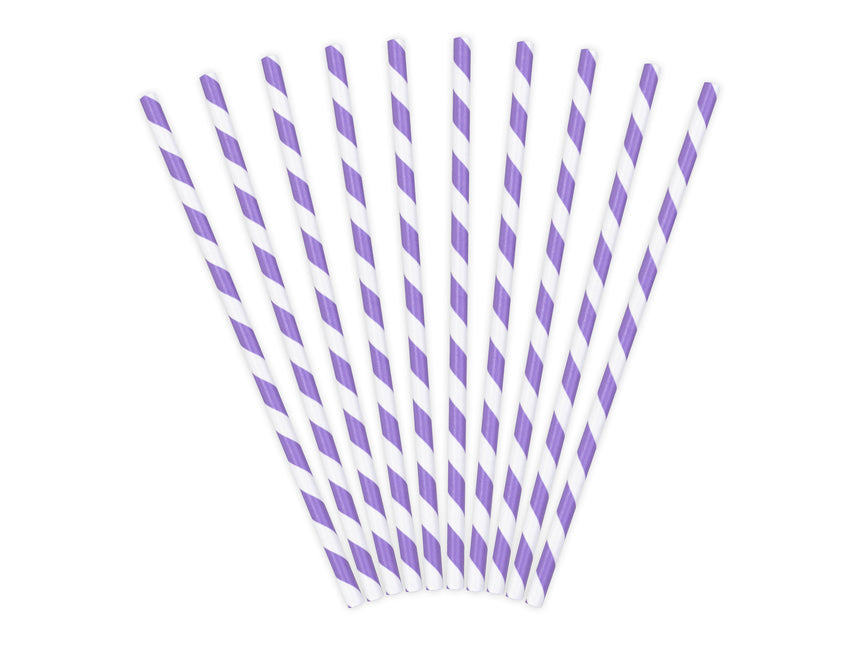 Pailles en papier Lilas 19.5cm 10pcs