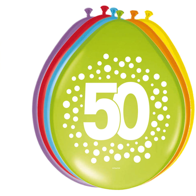 Ballons 50 Years Dots 30cm 8pcs