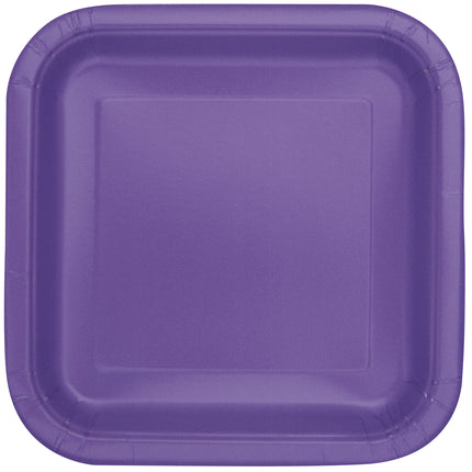 Assiettes violettes néon carrées 23cm 14pcs