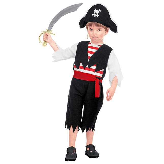 Costume de pirate Noir Rouge Garçon