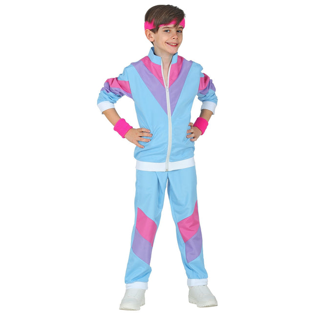 Neon 80S Tracksuit Faulty Black Child