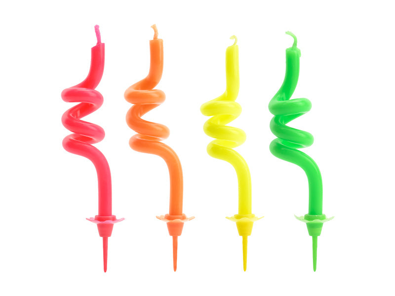 Bougies bouclées colorées 8cm 4pcs