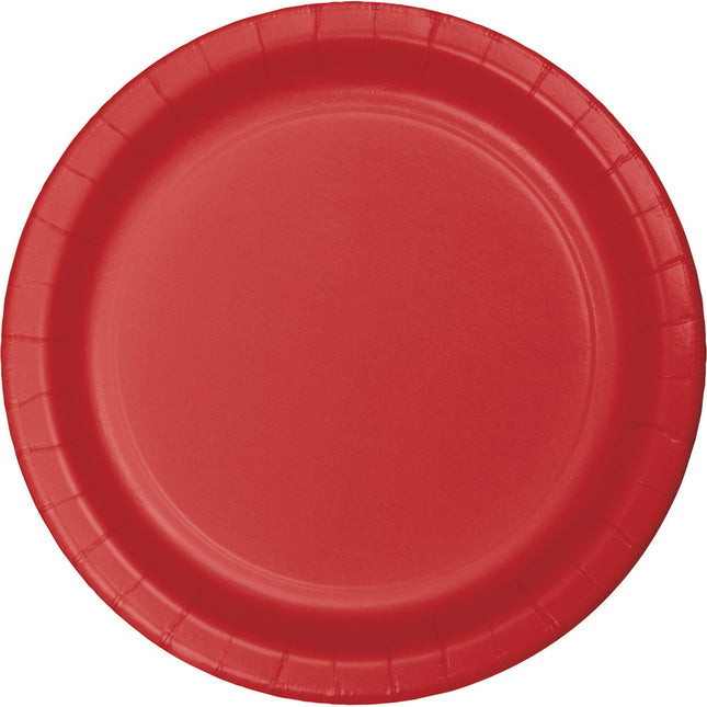 Assiettes rouges 23cm 8pcs