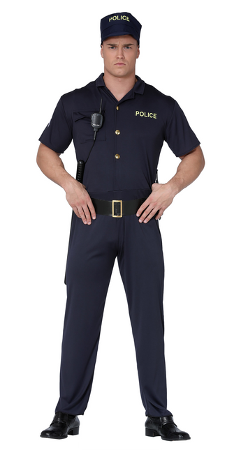 Costume de police bleu hommes