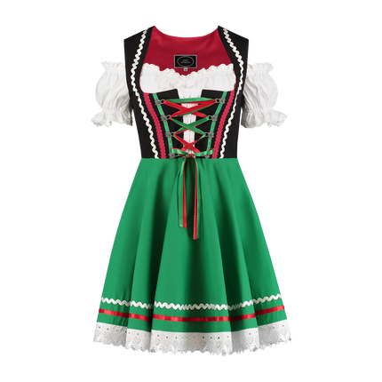 Oktoberfest Dirndl Dress Oktoberfest Black Green Ladies 2 Pieces