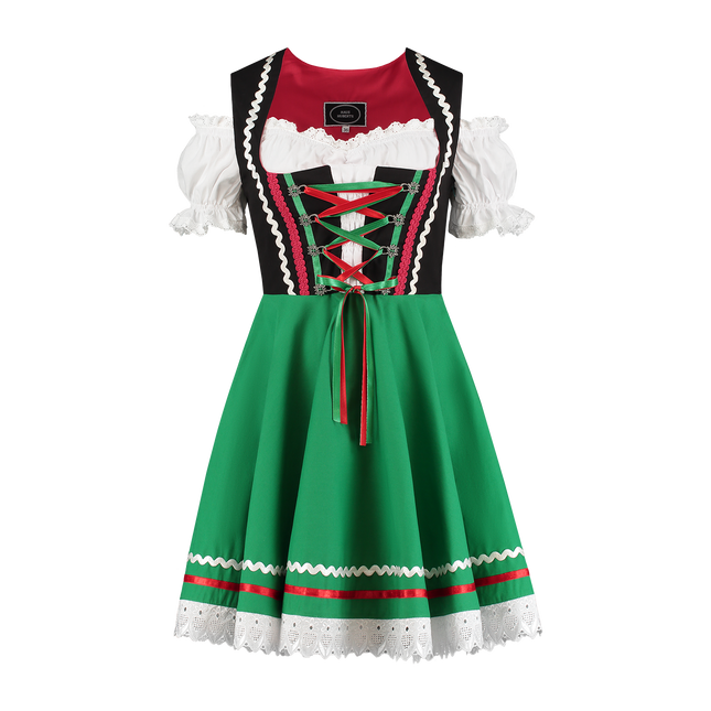 Oktoberfest Dirndl Dress Oktoberfest Black Green Ladies 2 Pieces