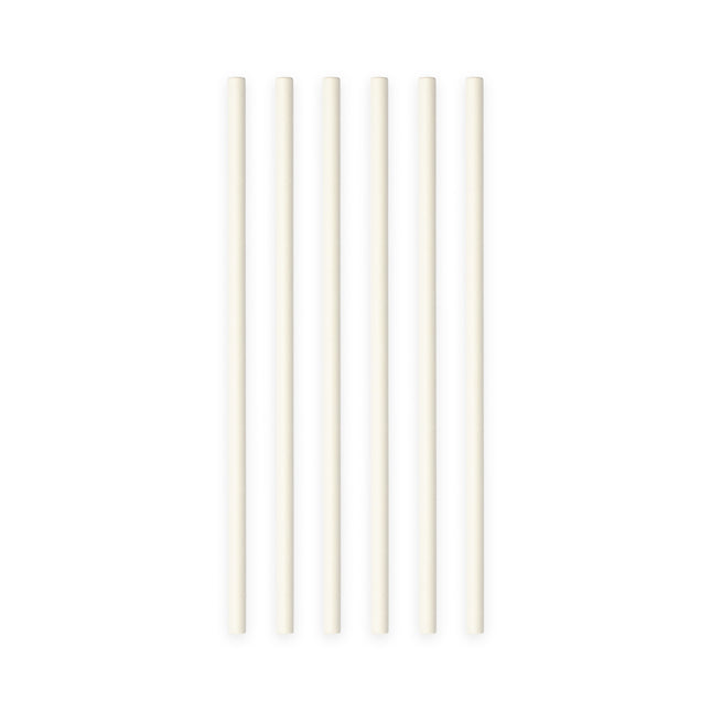 Pailles blanches en papier 19.7cm 20pcs