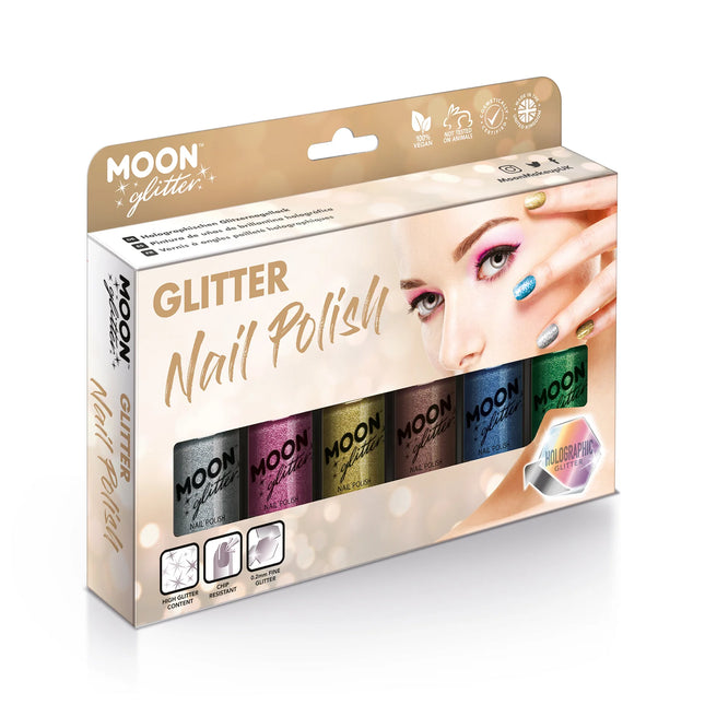 Vernis à ongles holographique Moon Glitter Argent 14ml