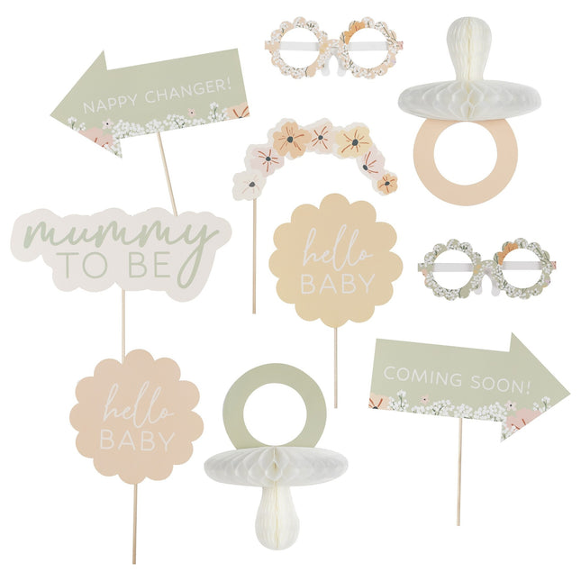 Accessoires de photobooth pour la fête de bébé 10 pièces