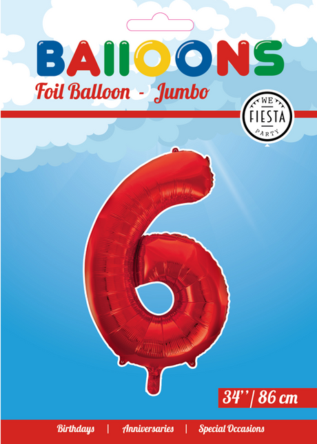 Ballon de baudruche Figure 6 Rouge XL 86cm vide