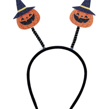 Bandeau d'Halloween avec citrouilles et chapeau