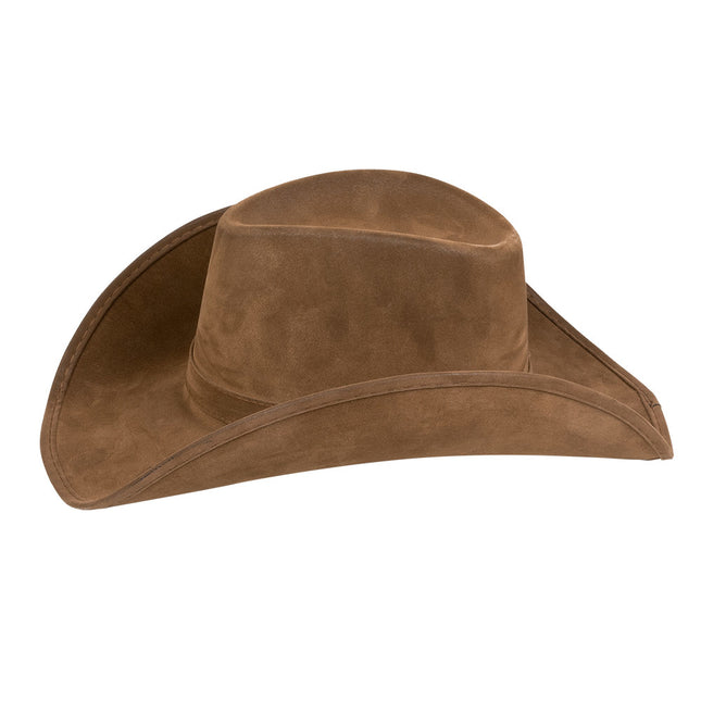 Chapeau de cow-boy Faux cuir marron 43cm