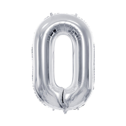 0 Year Figure Balloon Silver Empty 72cm