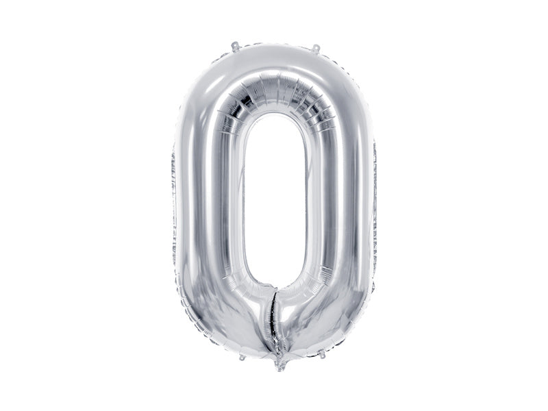 0 Year Figure Balloon Silver Empty 72cm