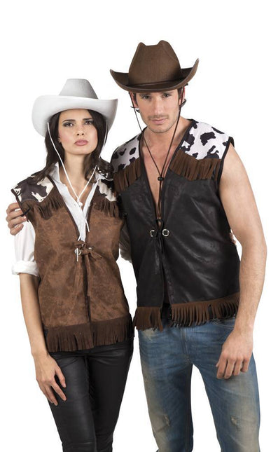 Gilet de cow-boy noir L/XL