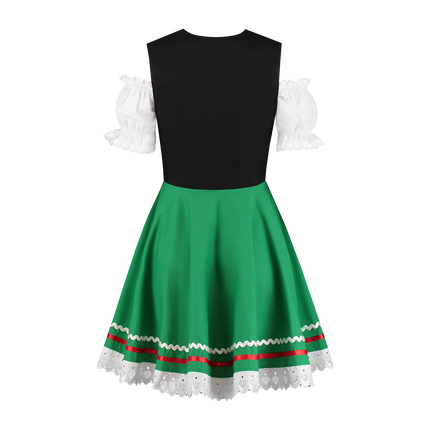 Oktoberfest Dirndl Dress Oktoberfest Black Green Ladies 2 Pieces