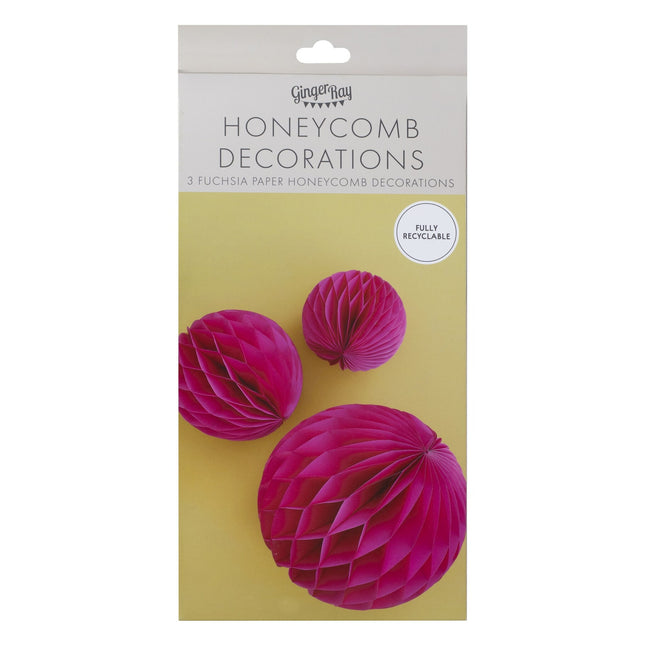 Nid d'abeilles fuchsia 3pcs