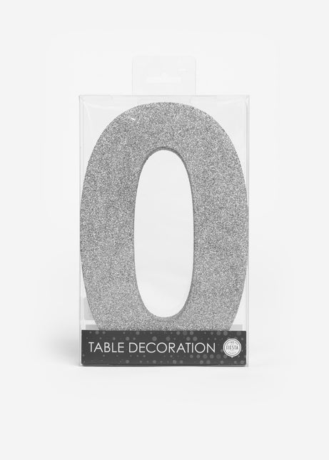 Décoration de table argentée Figure 0 Glitter 20.5cm