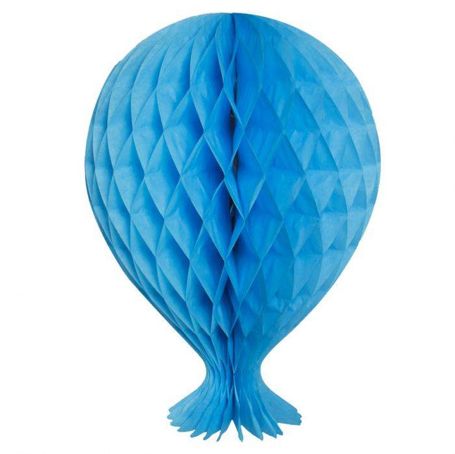 Ballon nid d'abeille bleu clair 37cm