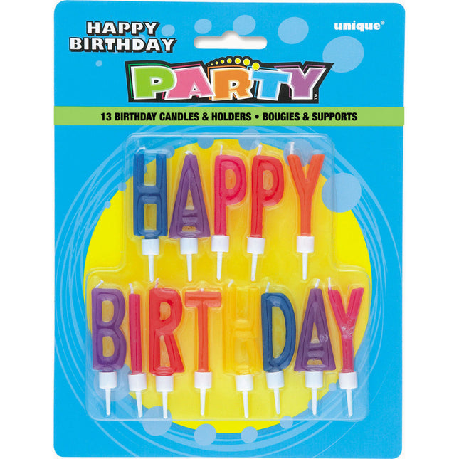 Set de bougies Happy Birthday 6.4cm 13 pièces