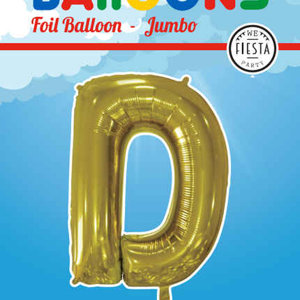 Ballon de baudruche Lettre D Or XL 102cm vide