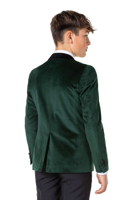 Blazer en velours vert foncé Garçon Ado OppoSuits