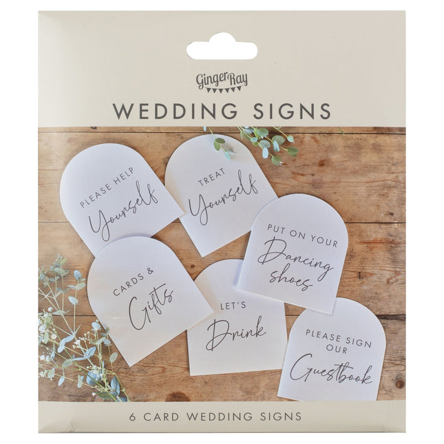 Cartes de décoration de table de mariage 6pcs