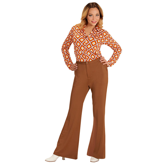 Pantalon Disco 70S Marron Dames