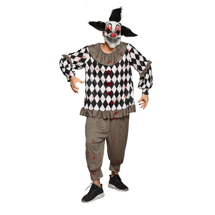 Costume de clown d'Halloween Blanc Noir M/L