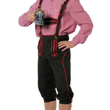 Lederhosen Noir Rouge Hommes