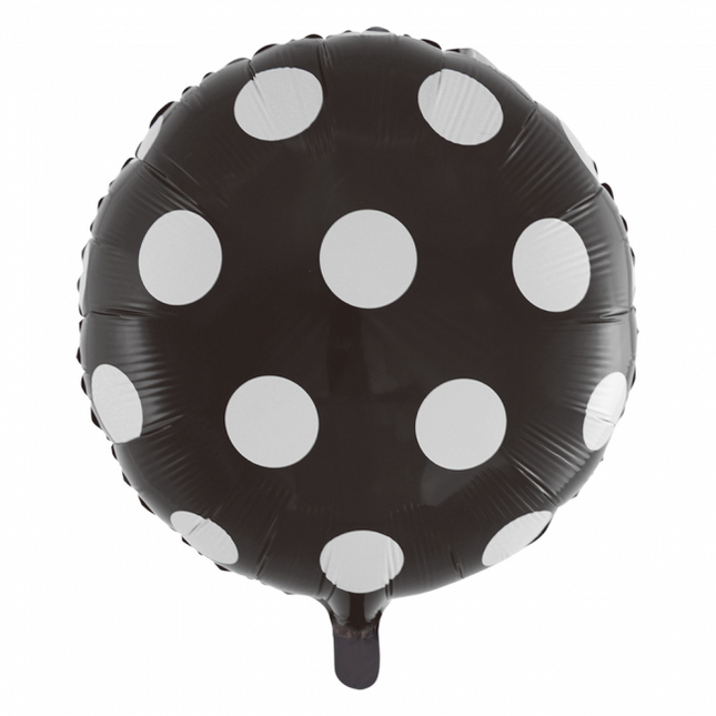 Ballon à l'hélium Dots Black 45cm vide