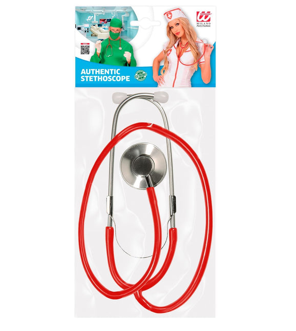 Faux stéthoscope de médecin rouge