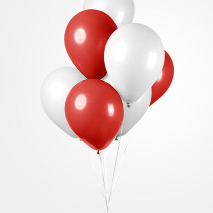 Ballons rouges et blancs 30cm 10pcs