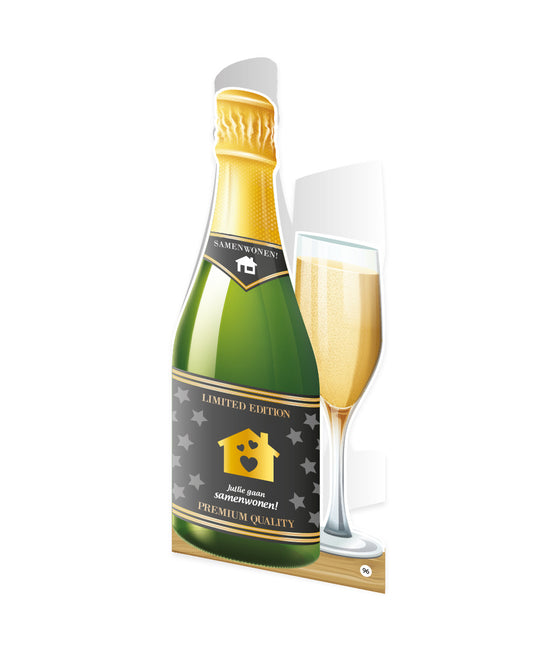 Carte Champagne Cohabitation 18cm