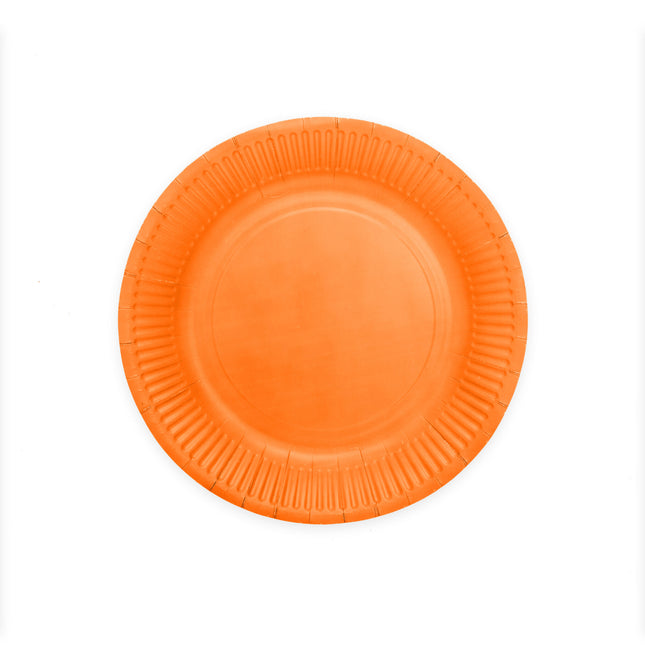 Assiettes orange en papier 23cm 16pcs