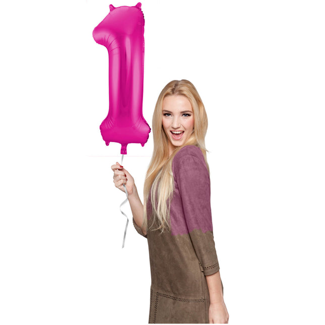 Ballon de baudruche Figure 1 Fuchsia Métallique XL 86cm vide