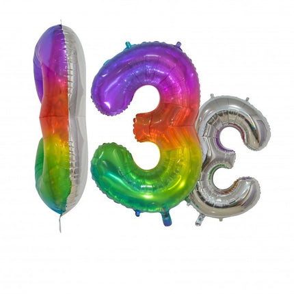 Ballon de baudruche Figure 3 Arc-en-ciel Transparent 66cm