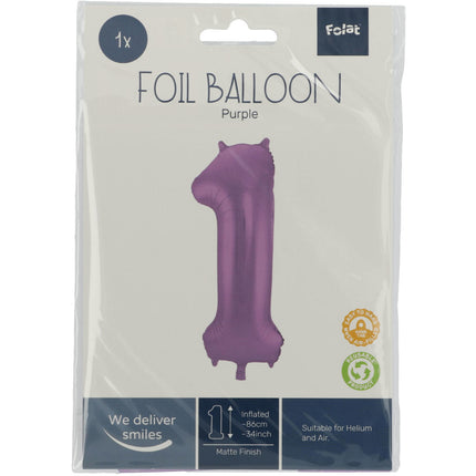 Ballon de baudruche Figure 1 Matt Purple XL 86cm vide