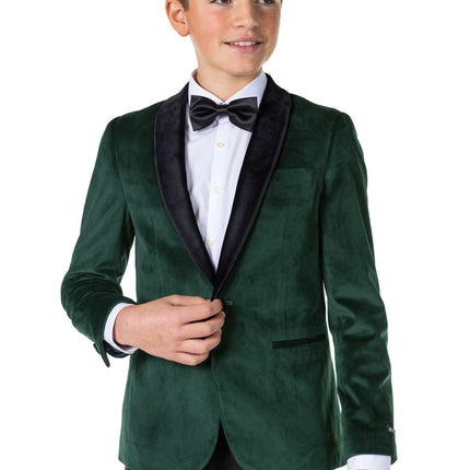 Blazer en velours vert foncé Garçon Ado OppoSuits