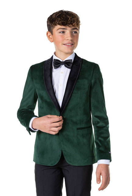 Blazer en velours vert foncé Garçon Ado OppoSuits