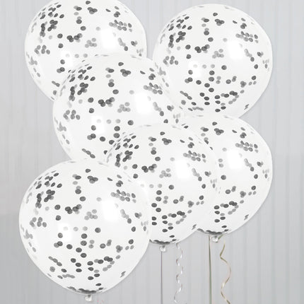 Ballons Confetti Noirs 40cm 6pcs