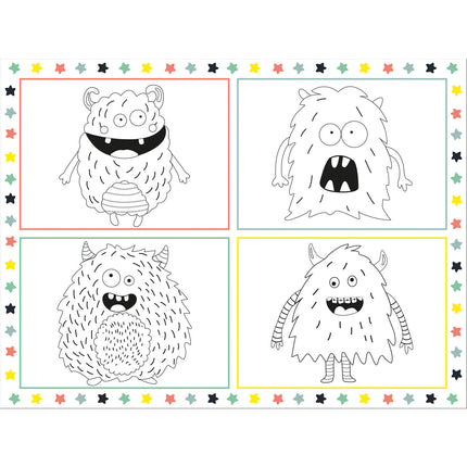 Set de table Monster Plaque à colorier Bash 6pcs