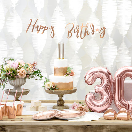 Guirlande de lettres d'anniversaire Happy Birthday Rose Gold 62cm