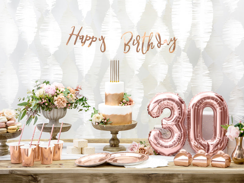 Guirlande de lettres d'anniversaire Happy Birthday Rose Gold 62cm