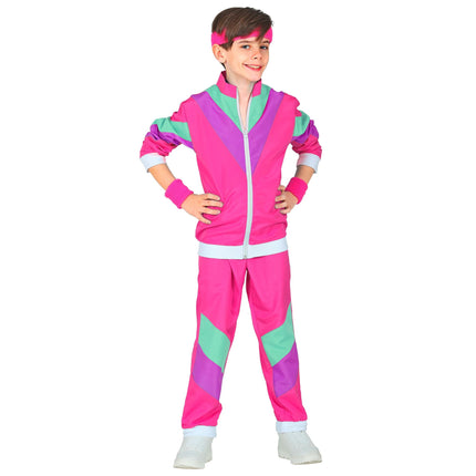 Neon 80S Tracksuit Faulty Pink Enfant