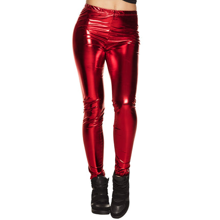 Legging rouge métallisé