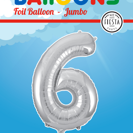 Ballon de baudruche Figure 6 Silver XL 86cm vide