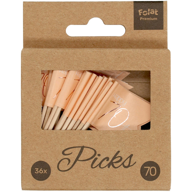 Prickers 70 Years Rose Gold 6.5cm 36pcs